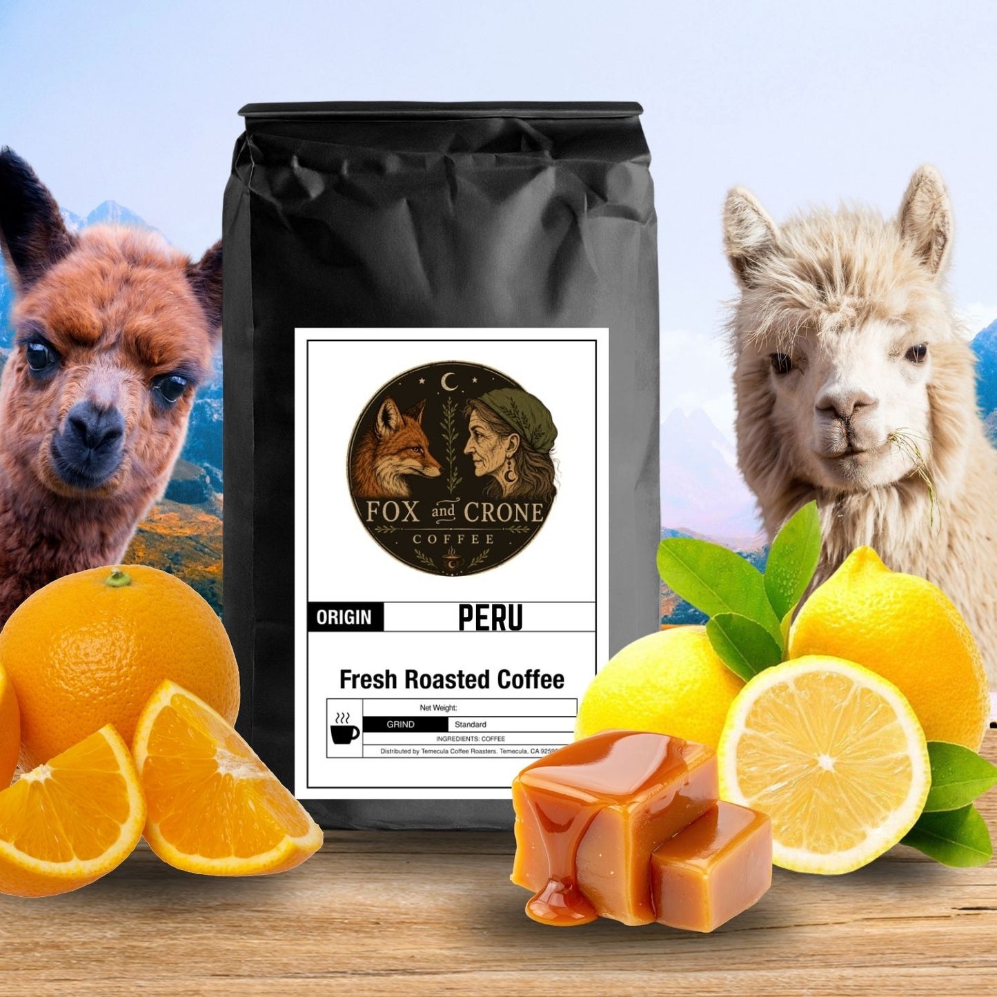 Peru | Salted Caramel, Citrus Medium Roast Coffee Gronds & Beans